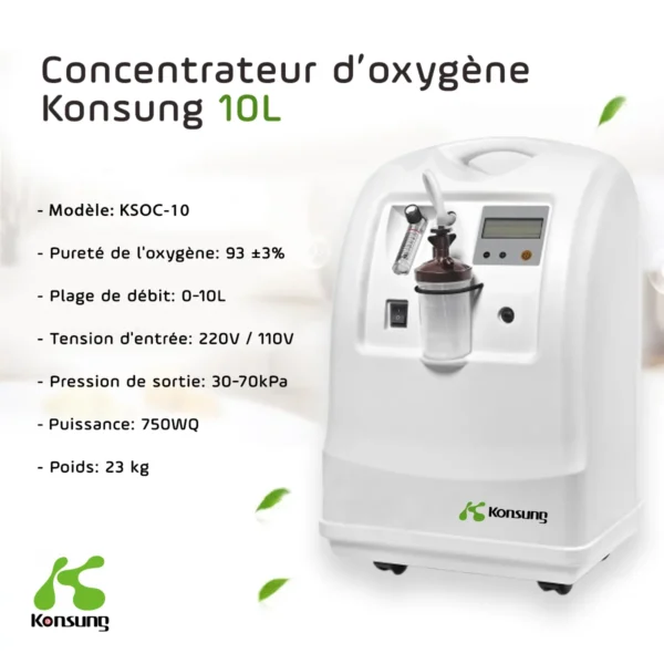 Concentrateur d′oxygène médical de 10 liters - Image 3