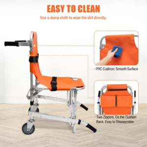Stair Chair for Medical Emergency Evacuation 2 wheel Lift Fast Ship Orange US